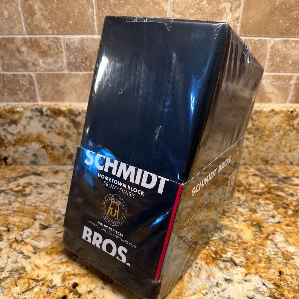 Schmidt Bros 12 Slot Hometown Knife Block Ebony Finish New Sealed